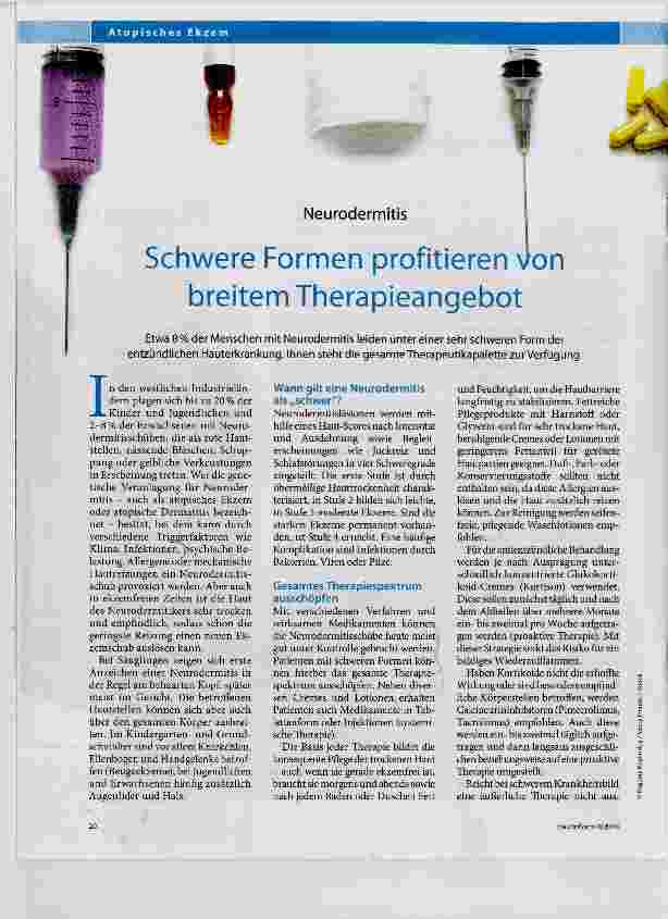 Vorschauseite 1: Schwere Formen profitieren von breitem Therapieangebot
