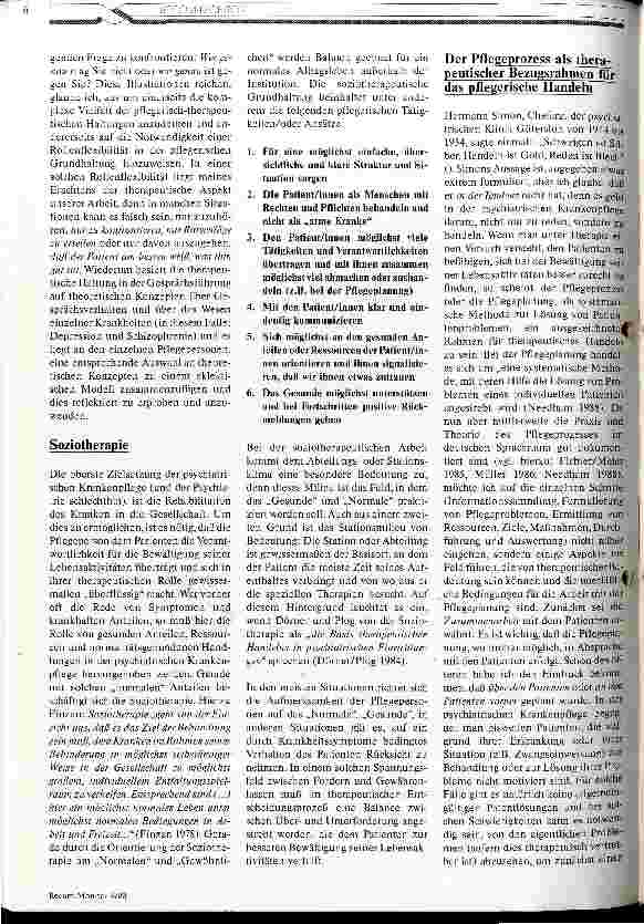 Vorschauseite 3: Einige Überlegungen zur therapeutischen Rolle der Pflegepersonen in der Psychiatrie