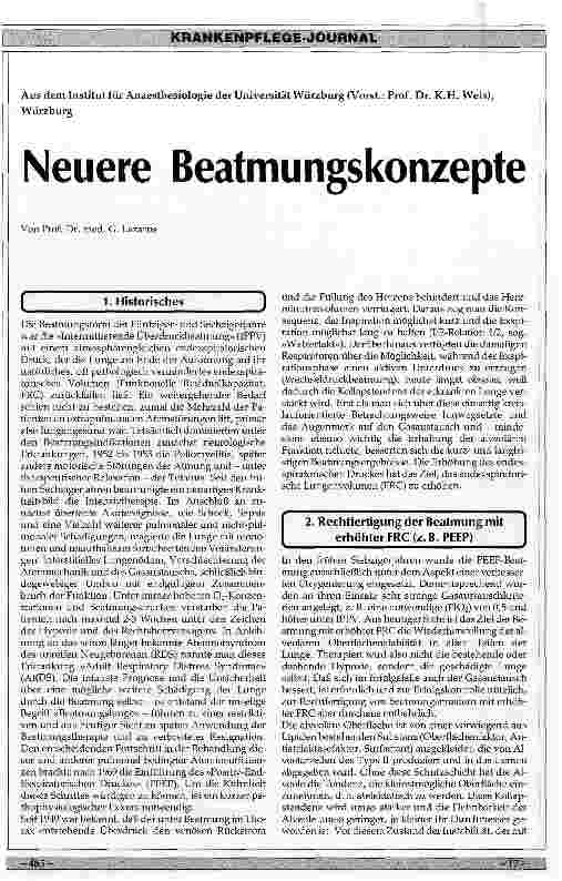 Vorschauseite 1: Neuere Beatmungsformen