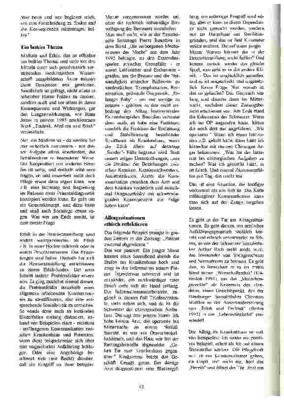 Vorschauseite 3: Ethik für den Krankenhaus-Alltag Zur Arbeit en einem Ethik-Kodex eines Krankenhauses