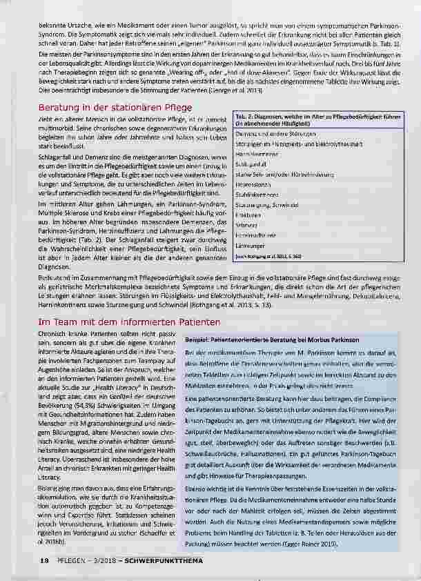 Vorschauseite 3: PATIENTEN-ORIENTIERTE BERATUNG BEI DEGENERATIVEN ERKRANKUNGENHERAUSFORDERUNG IN DER STATIONÄREN PFLEGE