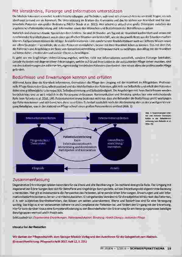 Vorschauseite 4: PATIENTEN-ORIENTIERTE BERATUNG BEI DEGENERATIVEN ERKRANKUNGENHERAUSFORDERUNG IN DER STATIONÄREN PFLEGE