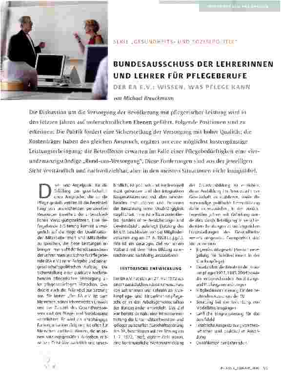 Vorschauseite 1: BUNDESAUSSCHUSS DER LEHRERINNEN UND LEHRER FÜR PFLEGEBERUFE