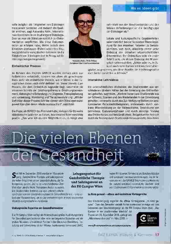 Vorschauseite 2: Ernährungstherapie mit virtuellem Austausch