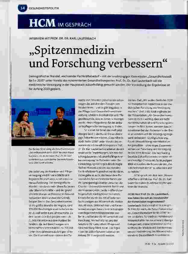 Vorschauseite 1: Spitzenmedizin und Forschung verbessern