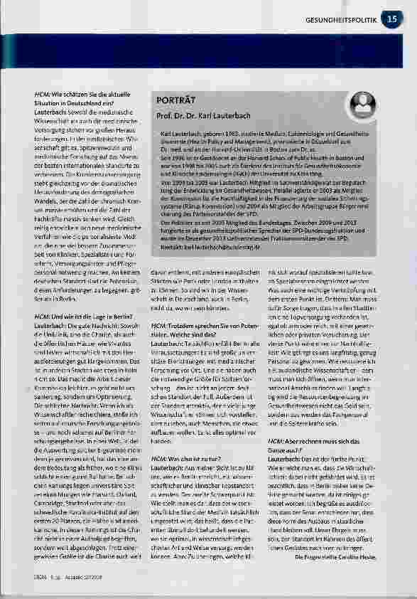 Vorschauseite 2: Spitzenmedizin und Forschung verbessern