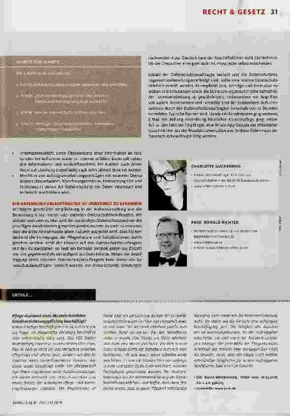 Vorschauseite 2: Datenschutzgrundverordnung (DSGVO): Was ist noch zu tun?