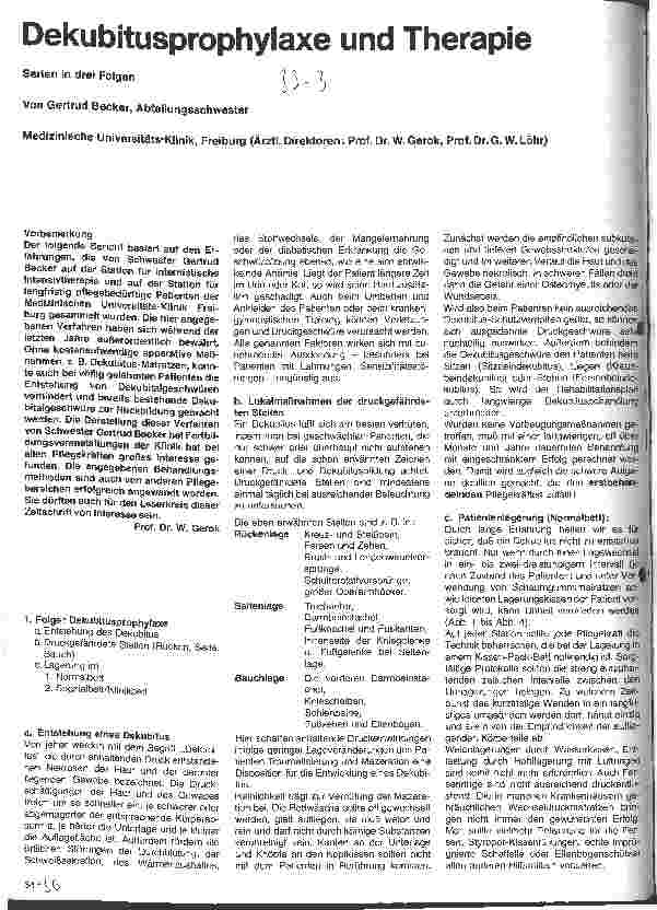 Vorschauseite 1: Dekubitusprophylaxe und Therapie Serie in drei Folgen 1. Folge