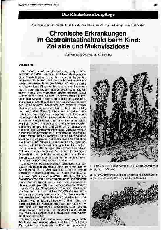 Vorschauseite 1: Chronische Erkrankungen im Gastrointestinaltrakt beim Kind: Zöliakie und Mukoviszidose