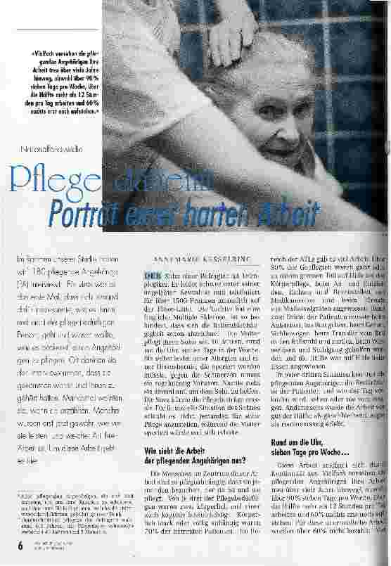 Vorschauseite 1: Pflege daheim Portrait einer harten Arbeit