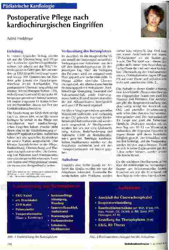 Vorschauseite 1: Postoperative Pflege nach kardiochirurgischen Eingriffen