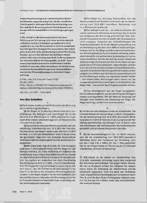 Vorschauseite 2: Institutioneller Rechtsmissbrauch bei der Befristung von Arbeitsverhältnissen