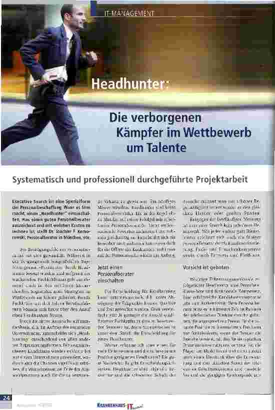 Vorschauseite 1: Headhunter: Die verborgenen Kämpfer im Wettbewerb um Talente