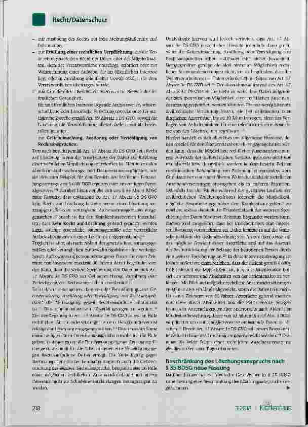 Vorschauseite 3: Löschung von Patientendaten gemäß DS-GVO ändert sich etwas?