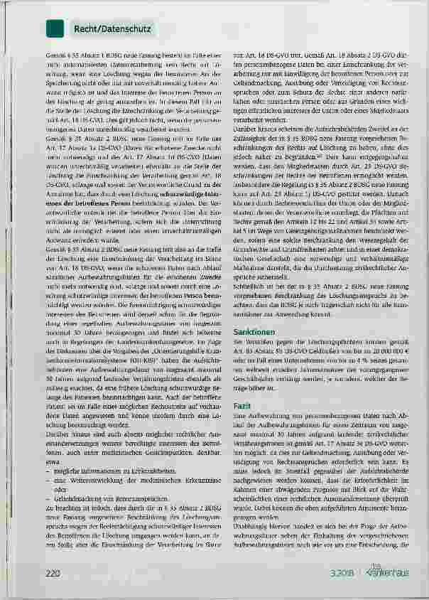 Vorschauseite 4: Löschung von Patientendaten gemäß DS-GVO ändert sich etwas?