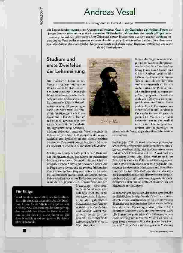 Vorschauseite 1: Andreas Vesal