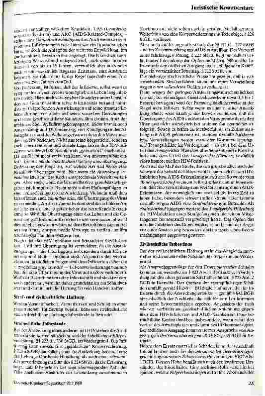 Vorschauseite 2: Rechtsfragen bei AIDS