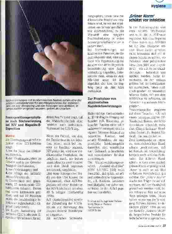 Vorschauseite 2: Vorgehen und Prophylaxe nach akzidentieller Nadelstichverletzung