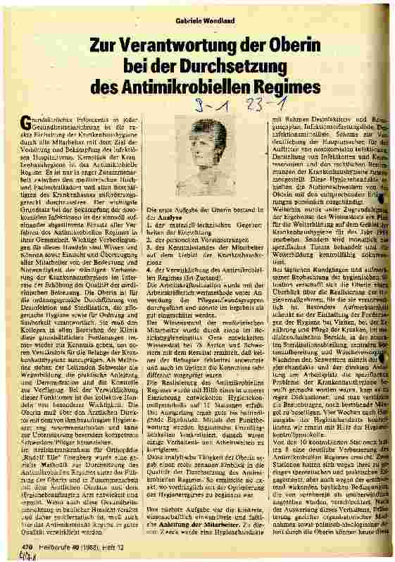 Vorschauseite 1: Zur Verantwortung der Oberin bei der Durchsetzung des Antimikrobiellen Regimes