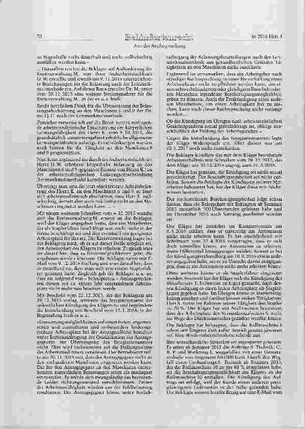 Vorschauseite 2: KSchG § 1 Abs. 2; SGB IX §§ 81 Abs. 4, 85; ZPO § 286 Ordentliche betriebsbedingte Kündigung eines schwerbehinderten Menschen