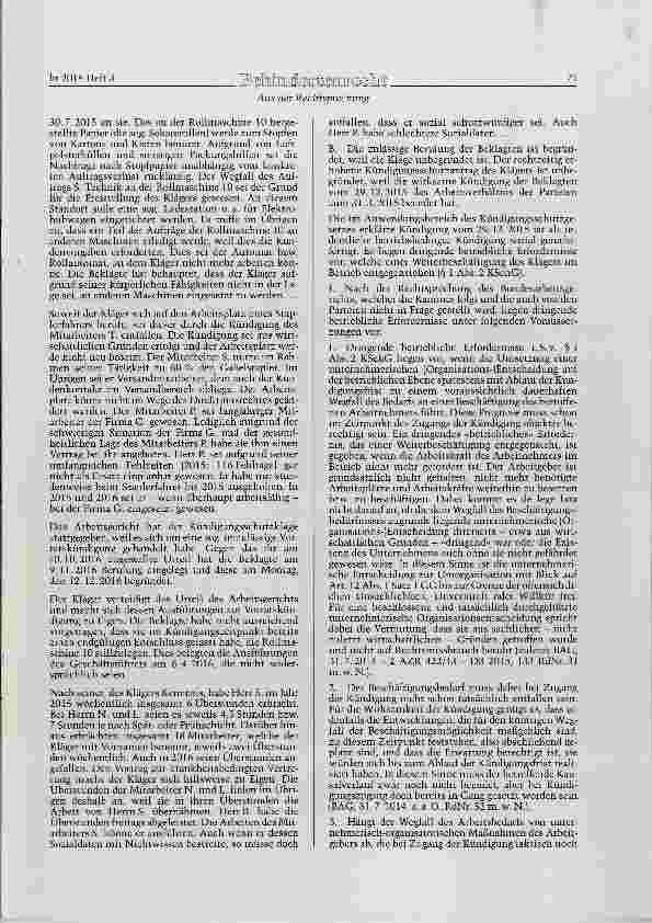 Vorschauseite 3: KSchG § 1 Abs. 2; SGB IX §§ 81 Abs. 4, 85; ZPO § 286 Ordentliche betriebsbedingte Kündigung eines schwerbehinderten Menschen