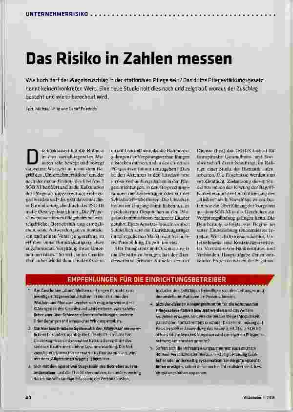 Vorschauseite 1: Das Risiko in Zahlen messen