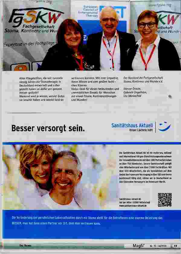 Vorschauseite 4: 40 Jahre Stomatherapie in Deutschland „Es gab einmal eine Zeit in Deutschland