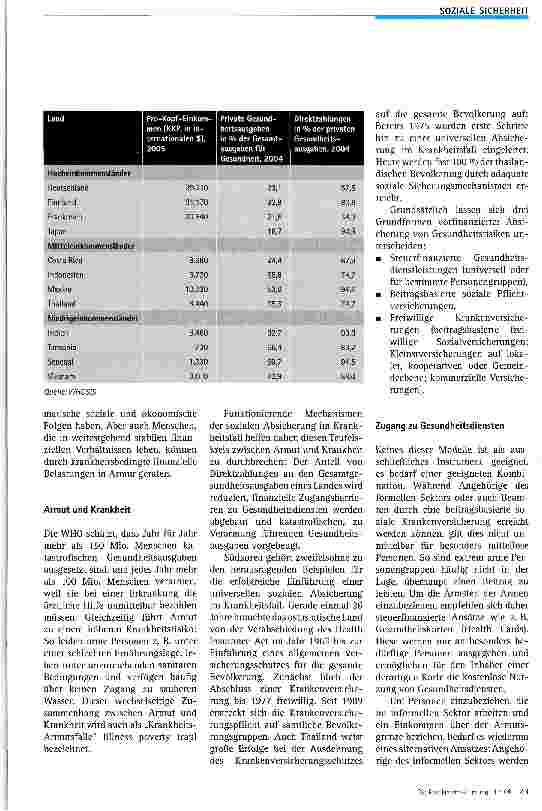 Vorschauseite 2: Soziale Sicherung im Krankheitsfall für Mittellose