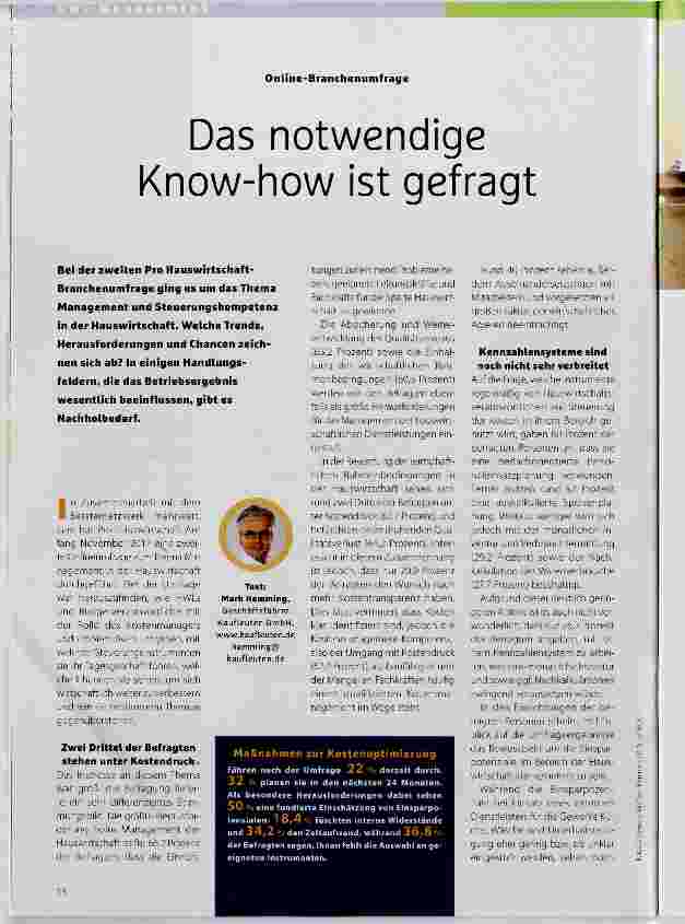 Vorschauseite 1: Das notwendige Know-how ist gefragt