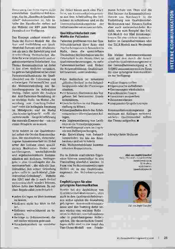 Vorschauseite 3: Kommunikation als Garant für Qualität und Sicherheit
