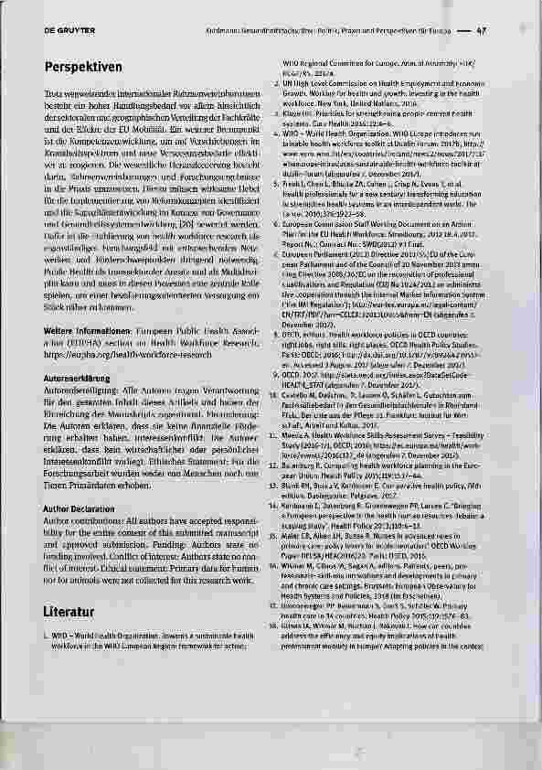 Vorschauseite 3: Gesundheitsfachkräfte: Politik, Praxis und Perspektiven für Europa
