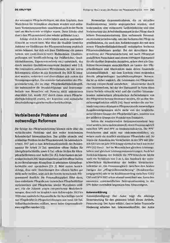 Vorschauseite 3: Absicherung des Risikos der Pflegebedürftigkeit Social protection for long-term care provision
