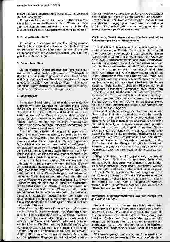 Vorschauseite 2: Kinderkrankenpflege heute - veränderte Organisationsformen (u. a. Schichtdienst)