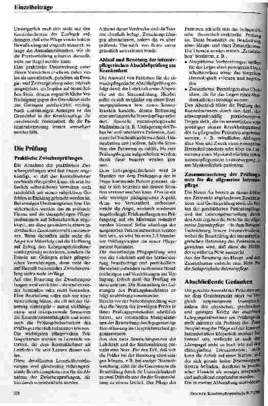 Vorschauseite 4: Organisation der praktischen Weiterbildung für Anästhesie und Intensivpflege