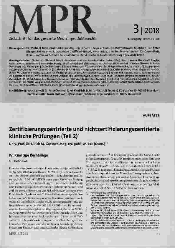 Vorschauseite 1: Zertifizierungszentrierte und nichtzertifizierungszentrierte klinische Prüfungen (Teil 2)
