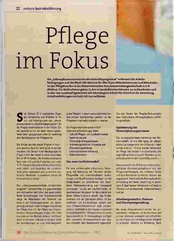 Vorschauseite 1: Pflege im Fokus