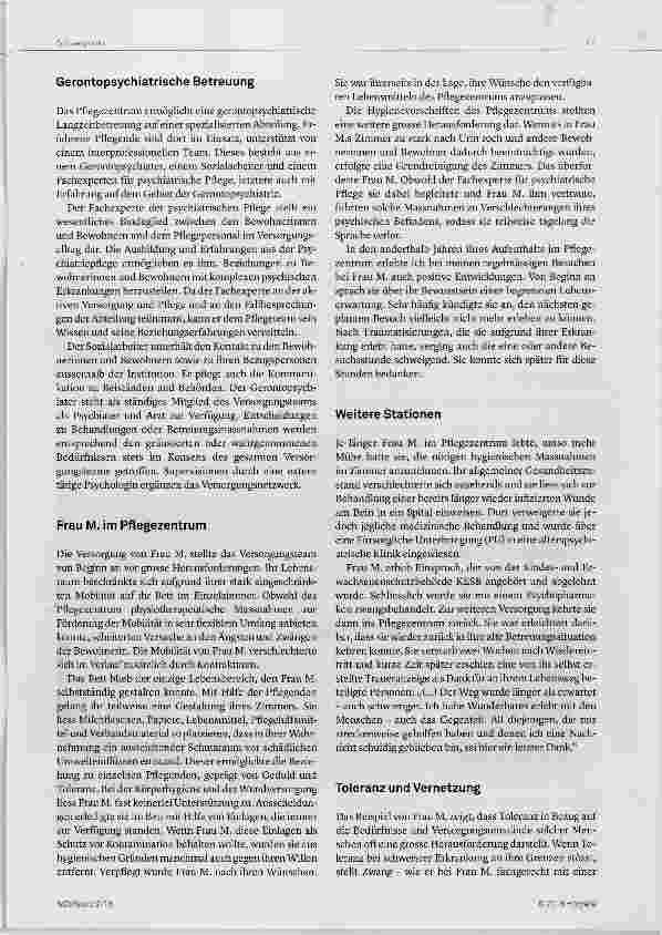 Vorschauseite 3: Selbstbestimmung und Toleranz in der gerontopsychiatrischen Langzeitversorgung