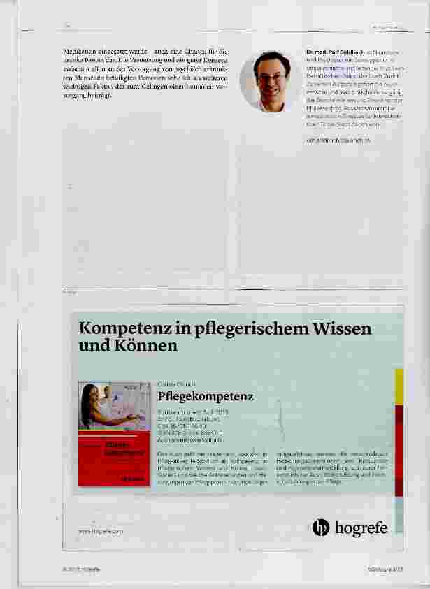 Vorschauseite 4: Selbstbestimmung und Toleranz in der gerontopsychiatrischen Langzeitversorgung