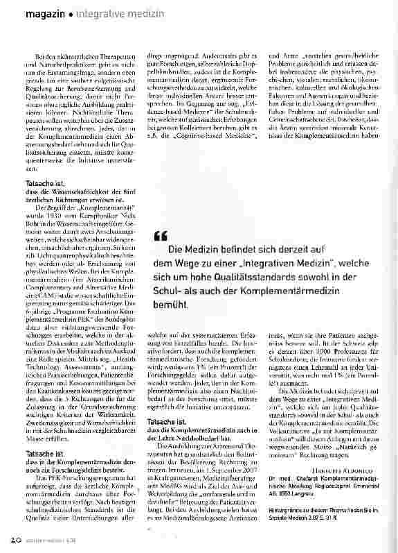 Vorschauseite 2: Komplementärmedizin auf Verfassungsebene