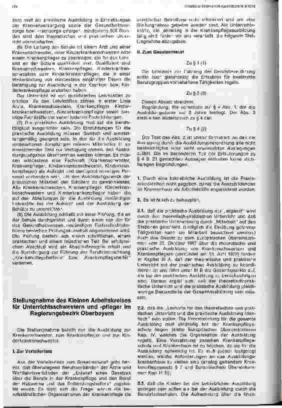Vorschauseite 5: Diskussion um die Neuordnung der Ausbildung in den Pflegeberufen