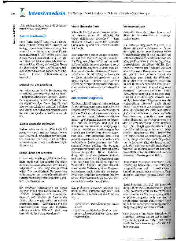Vorschauseite 4: Zum Hirntod aus der Sicht eines klinischen Neurochirurgen