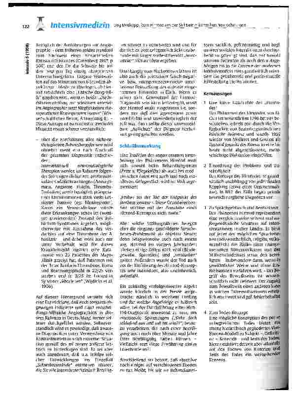Vorschauseite 6: Zum Hirntod aus der Sicht eines klinischen Neurochirurgen
