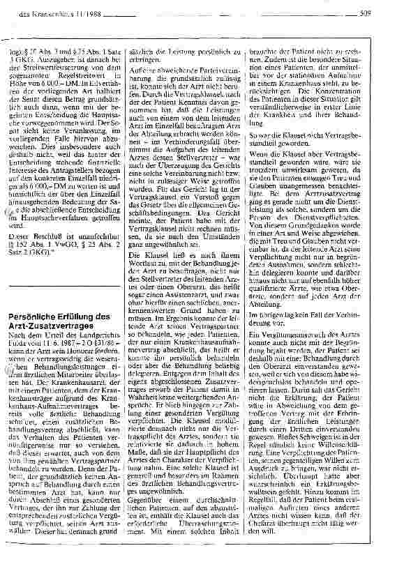 Vorschauseite 2: Privatliquidation eingeschränkt Aus der Rechtsprechung