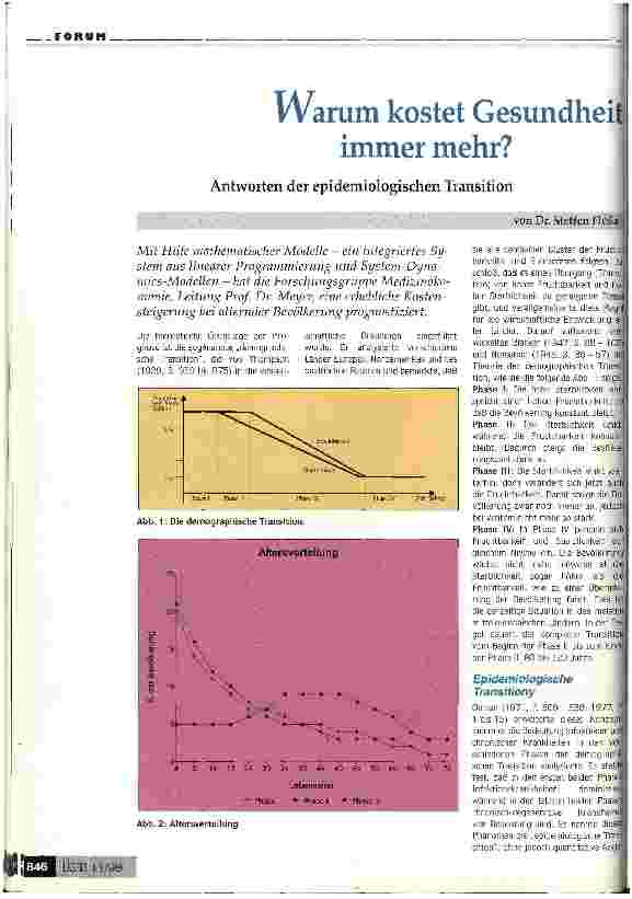 Vorschauseite 1: Warum kostet Gesundheit immer mehr? Antworten der epidemiologischen Transition