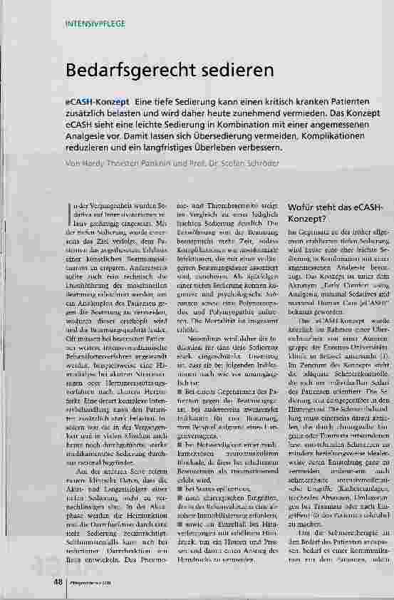 Vorschauseite 1: Bedarfsgerecht sedieren