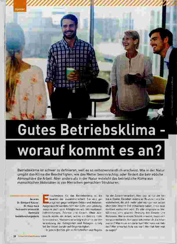 Vorschauseite 1: Gutes Betriebsklima worauf kommt es an?