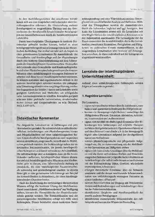 Vorschauseite 2: Interdisziplinarität (k)ein Thema im Unterricht an Gesundheitsfachschulen