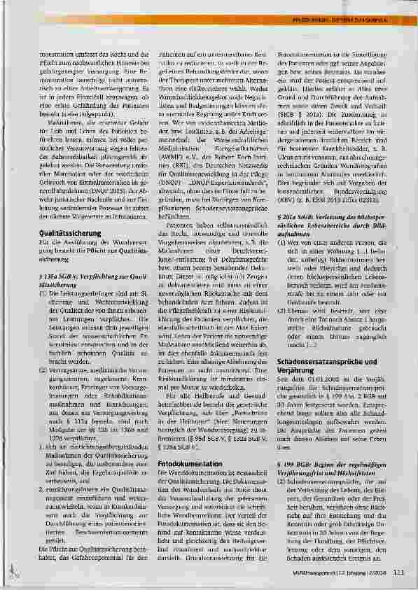 Vorschauseite 2: PFLEGELEXIKONdie Serie zum Sammeln Wundbehandlung unter rechtlichen Aspekten Kerstin Protz