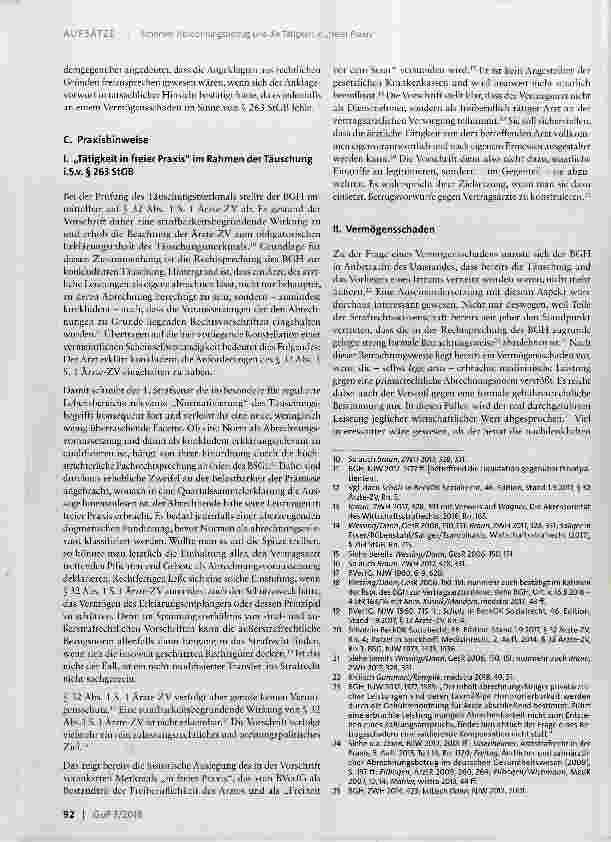 Vorschauseite 3: Abrechnungsbetrug und die Tätigkeit in freier Praxis