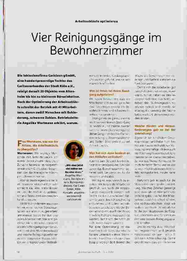 Vorschauseite 1: Vier Reinigungsgänge im Bewohnerzimmer